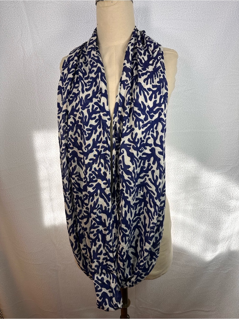 Lily Pulitzer Purple and White Coral Print infinity scarf